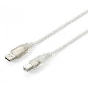 EQUIP Cable USB2.0 Tipo A-B Transparente 1,8m(EQ128650)