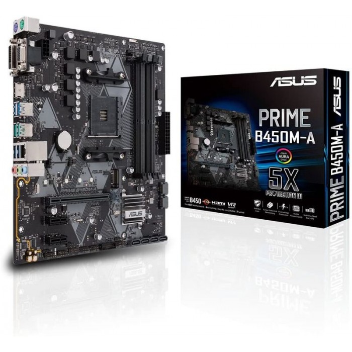 ASUS PRIME B450M-A II: (AM4) 4DDR4 VGA DVI HDMI mATX