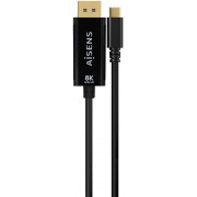 Cable AISENS Usb-C/M a DP/M 8k 0.8m Negro (A109-0688)