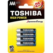 Pack 4 Toshiba AAA Alkaline Batteries LR03 1.5V (R03AT BL4)