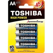 Pack 4 Toshiba AA Alkaline Batteries LR6 1.5V (R6AT BL4)