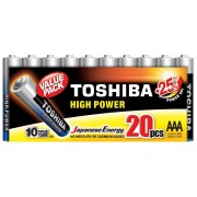 Pack 20 Toshiba AAA Alkaline LR03 Batteries (R03ATPACK20)