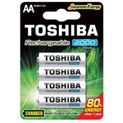 4 Pack of Toshiba AA Rechargeable Batteries (TNH-6GME BP-4C)