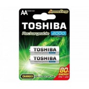 2 Pack of Toshiba AA Rechargeable 1.2V Batteries (R6RT2000 BL2)