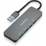 Hub AISENS USB-A a 2xUSB-A/2xUSB-C Grey (A106-0696)