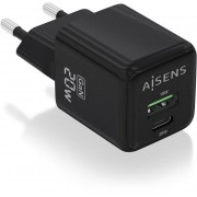 USB wall charger AISENS GaN USB-A/C (ASCH-20W2P011-BK)