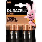 Pack 4 Batteries Duracell Plus Extra Life AA (LR6/MN1500)